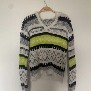 Arizona Jean Company V-Neck Sweater - Black, White, Green